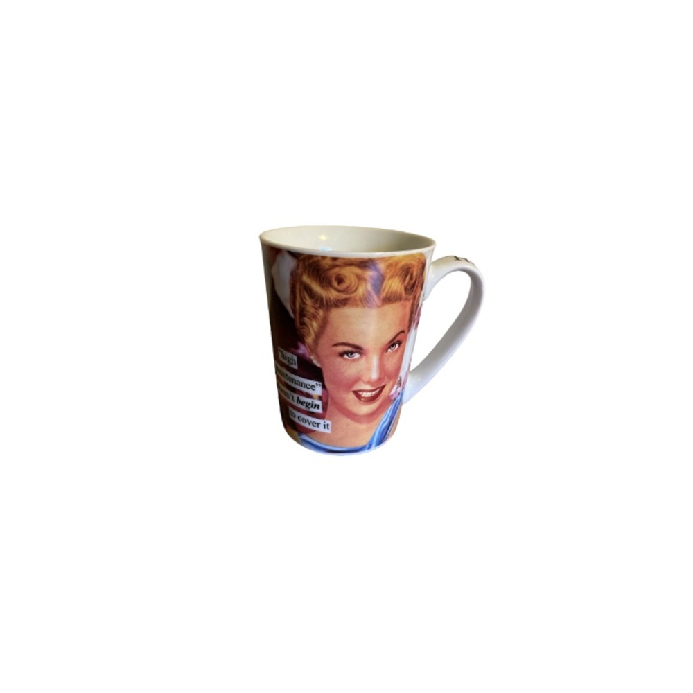 Anne Taintor “High Maintenance” Cheeky Pin Up Retro Inspired Ceramic Mug